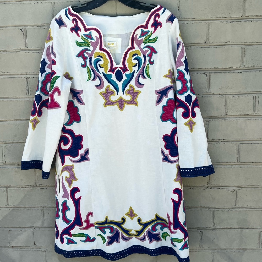 Maeve Multicolor Embroidered Mini Dress